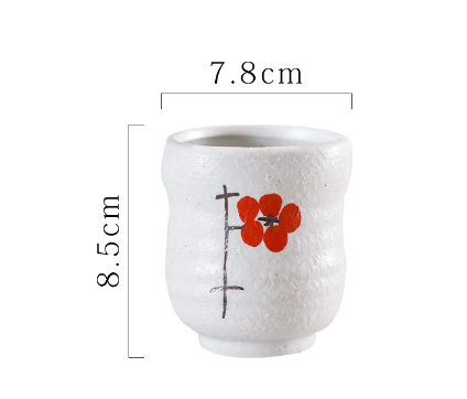 Hot recommended soup cup tea cup ceramic water cup (snow cherry blossom retro cup)
