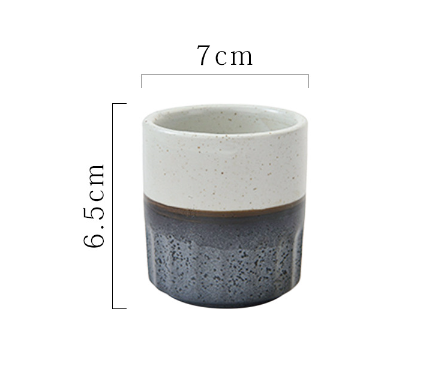 Hot push soup cup tea cup ceramic water cup (black white straight cup 150ml)