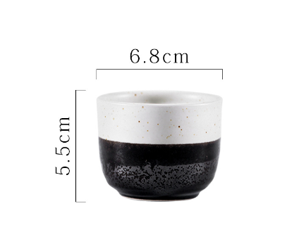 Hot push soup cup tea cup ceramic water cup (black white tea cup 100ml)