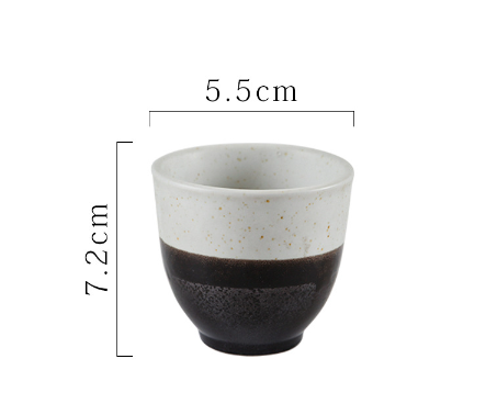 Hot push soup cup tea cup ceramic water cup (black white tea cup 200ml)