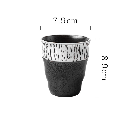 熱推湯吞杯茶杯陶瓷水杯（墨染手工V字茶杯200ml）