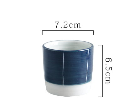 Popular Tangton Cup Tea Cup Ceramic Water Cup (Blue Scenery Ribbed Japanese Cup 150ml)