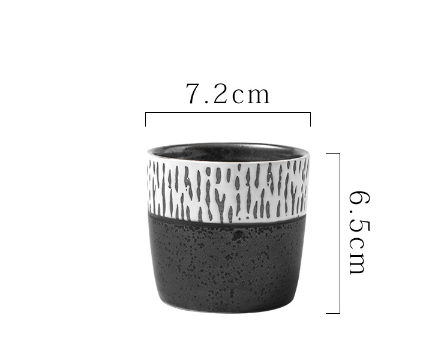 Hot style soup cup tea cup ceramic water cup (ink dyed ribbed Japanese cup 150ml)