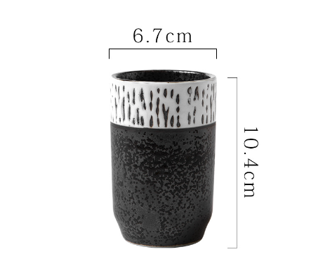 爆款湯吞杯茶杯陶瓷水杯（墨染羅紋茶杯200ml）