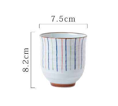 爆款湯吞杯茶杯陶瓷水杯（彩虹2.75*3.25寸高腳杯）