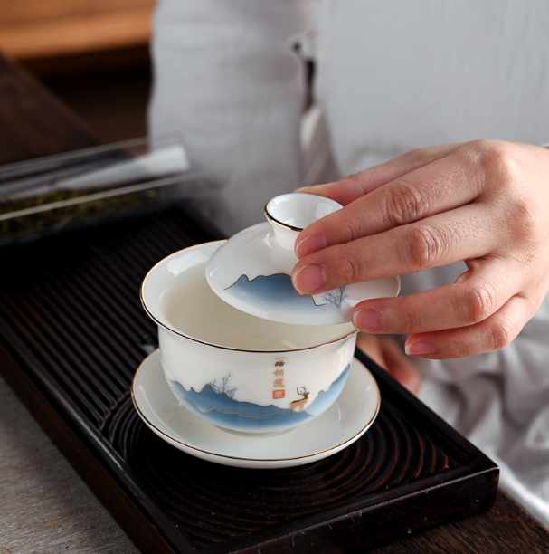 爆款茶壺(一鹿相伴蓋碗【長9.7cm*高9.5cm 容量135ml】)