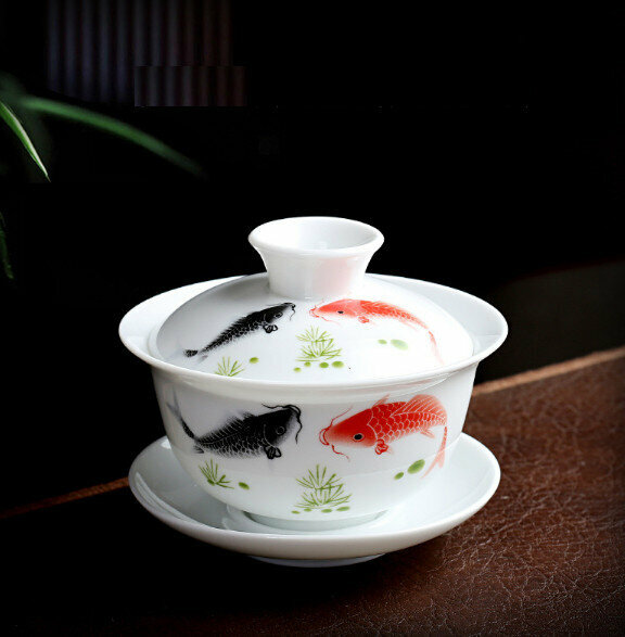 Popular household ceramic small bowl tea bowl (Koi)