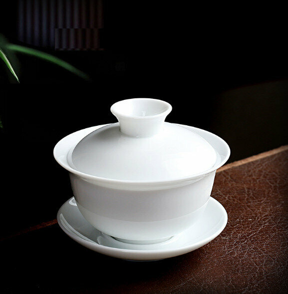 Popular household ceramic small tureen tea bowl (pure white)