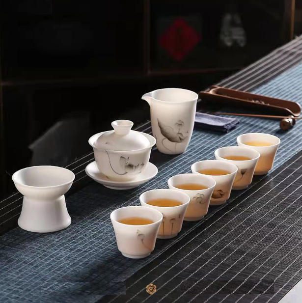 爆款功夫茶具套裝(水墨荷香)