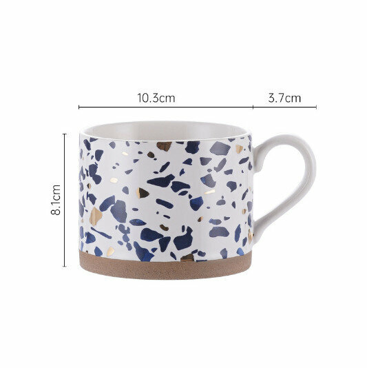 爆款手繪馬克杯陶瓷杯子【碎片+金】（容量≈450ml）