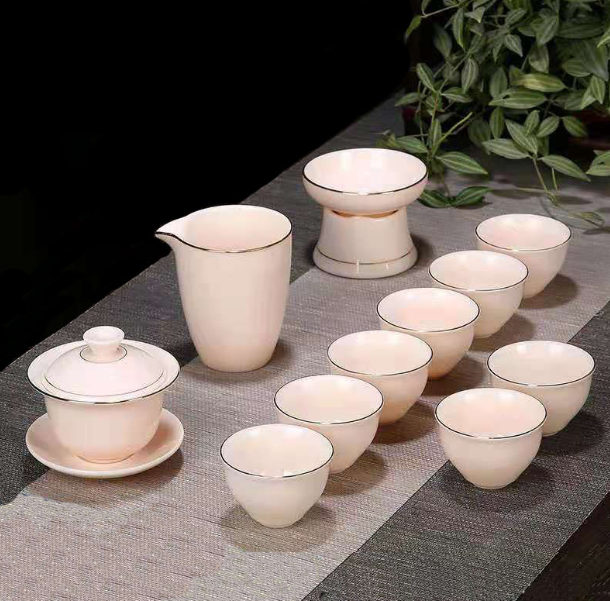 爆款功夫茶具套裝(寶石粉描金將軍杯禮盒裝)