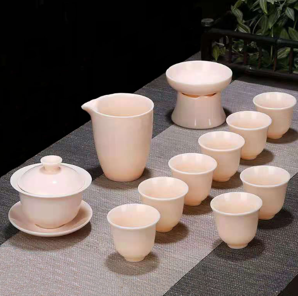 爆款功夫茶具套裝(寶石粉高杯禮盒裝)