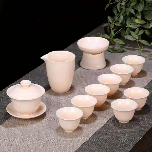 爆款功夫茶具套裝(寶石粉鈴鐺杯禮盒裝)