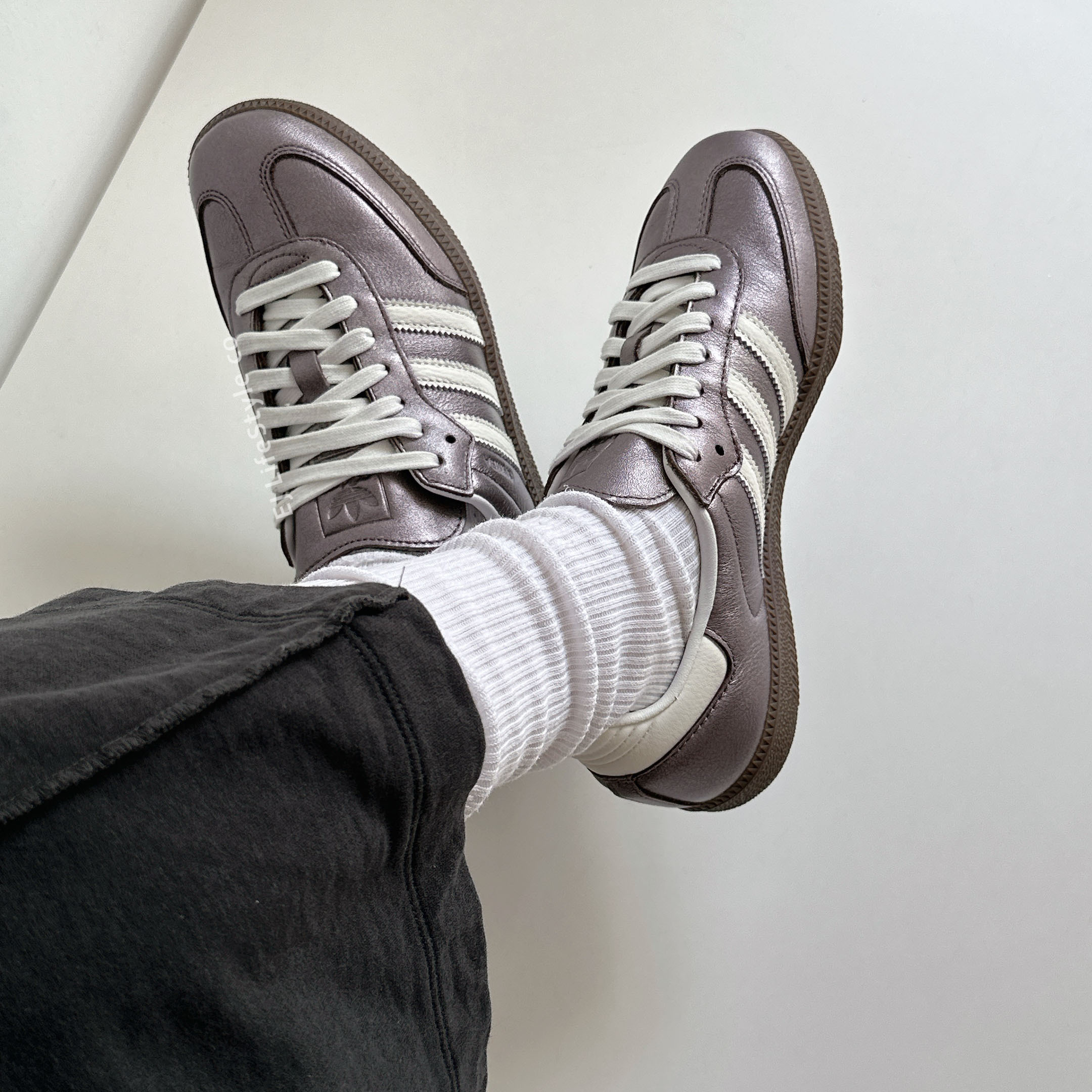 ADIDAS SAMBA OG 金屬紫煙灰紫紫灰焦糖底女鞋JI4219