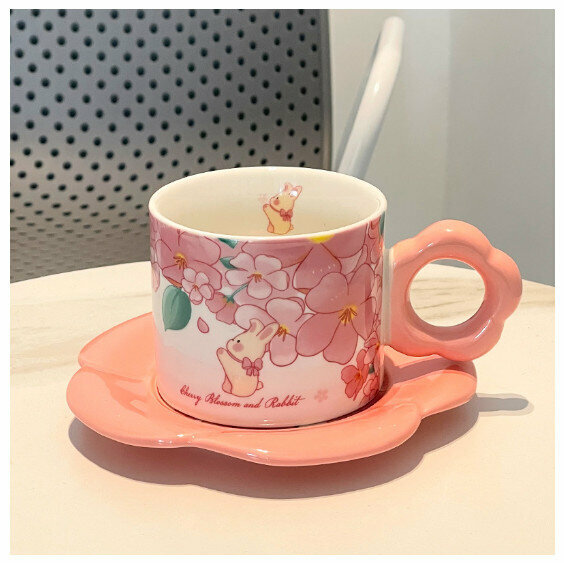 新款陶瓷水杯【201-300ml】【A款杯碟套裝】 