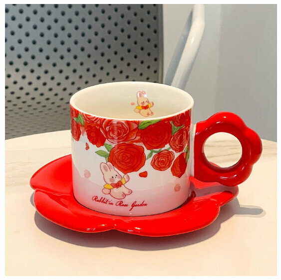 新款陶瓷水杯【201-300ml】【C款杯碟套裝】 