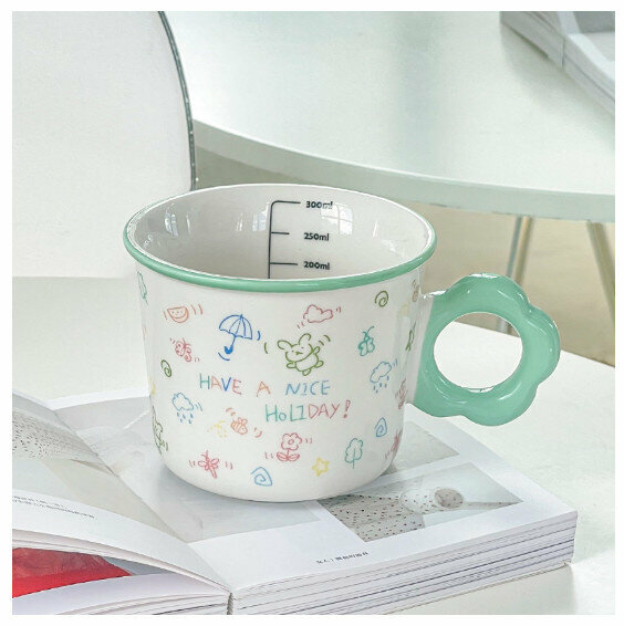 新款陶瓷水杯【301-400ml】【綠色】 