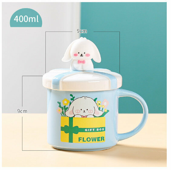 新款陶瓷水杯【401-500ml】【藍色】 