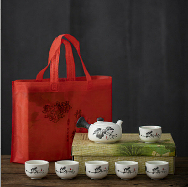 新款雪花釉茶具套裝【雪花釉茶具1壺6杯-清韻】