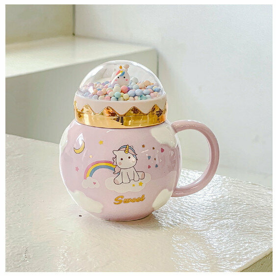 新款陶瓷水杯【401-500ml】【紫色】 