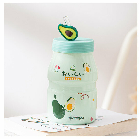 新款陶瓷水杯【401-500ml】【牛油果】 
