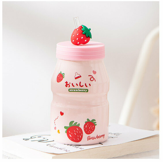 新款陶瓷水杯【401-500ml】【草莓】 