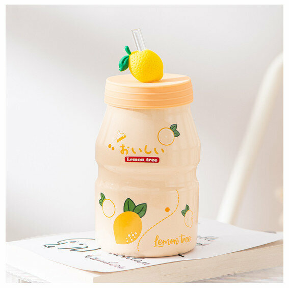 新款陶瓷水杯【401-500ml】【檸檬】 