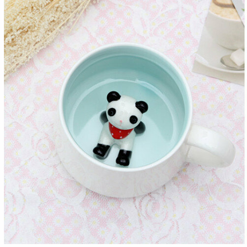 新款陶瓷馬克杯水杯（白杯-小熊貓 400ml）