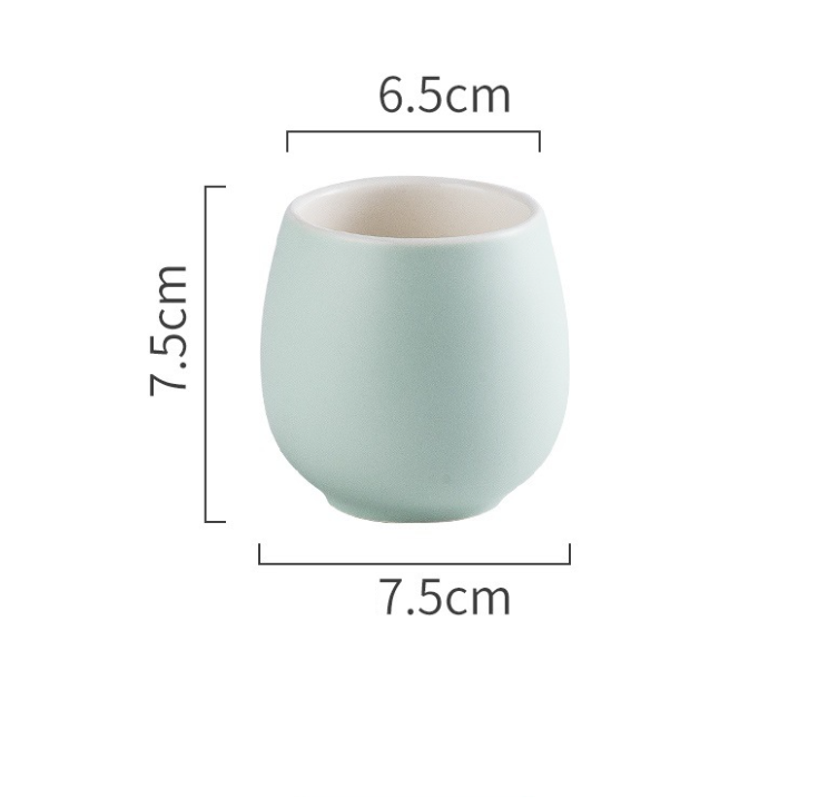 New creative snare drum cup color glazed ceramic cup (matte-light green)