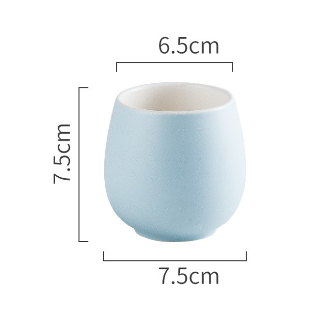 Hot Selling Creative Snare Drum Cup Color Glazed Ceramic Cup (Matte-Light Blue)