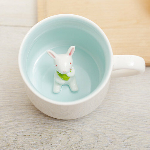 熱賣陶瓷馬克杯水杯（白杯-兔子 400ml）