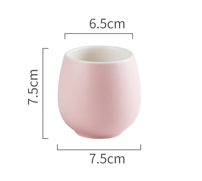 Hot Selling Creative Snare Drum Cup Color Glazed Ceramic Cup (Matte-Light Pink)