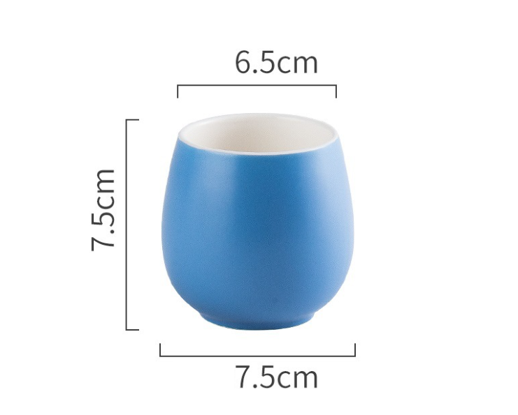 Hot Selling Creative Snare Drum Cup Color Glaze Ceramic Cup (Matte-Dark Blue)