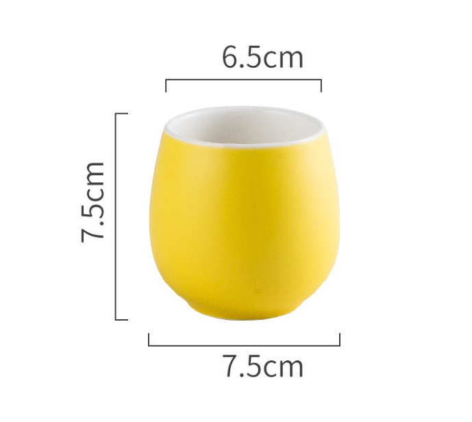 Hot Selling Creative Snare Drum Cup Color Glaze Ceramic Cup (Matte-Light Yellow)