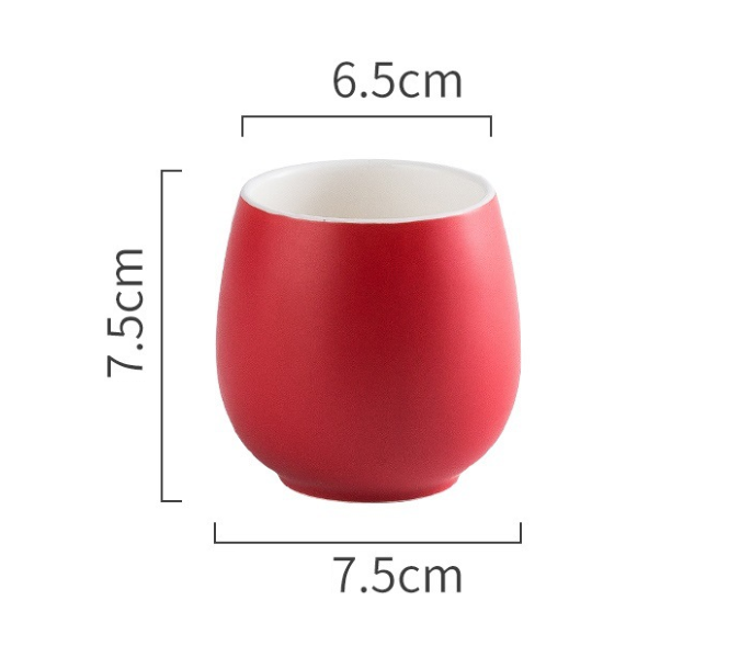 Hot selling creative snare drum cup color glazed ceramic cup (matte-red)