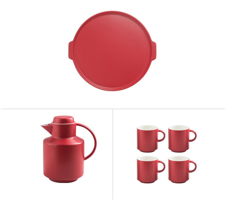 熱賣陶瓷茶具禮品套裝（胭脂紅禮盒-6件套）