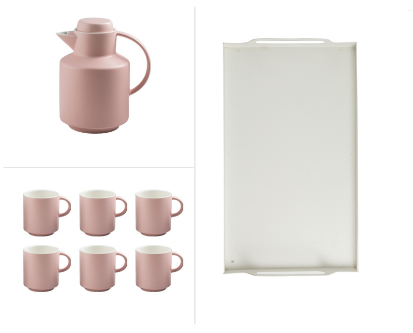 熱賣陶瓷茶具禮品套裝（櫻桃粉禮盒-8件套）