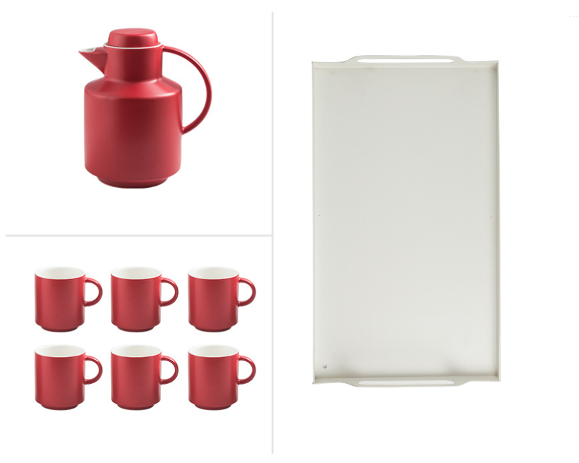 熱賣陶瓷茶具禮品套裝（胭脂紅禮盒-8件套）