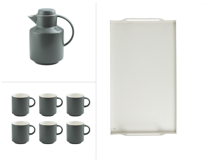 熱賣陶瓷茶具禮品套裝（北歐灰禮盒-8件套）