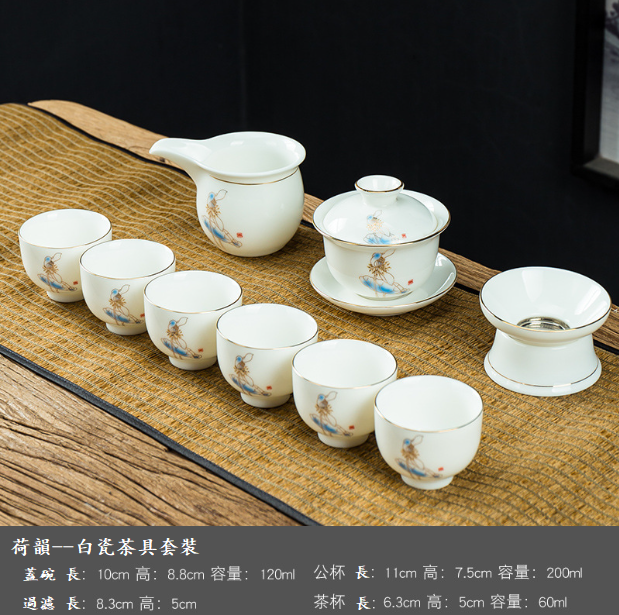 熱賣功夫茶具(羊脂玉荷韻禪定杯套組)