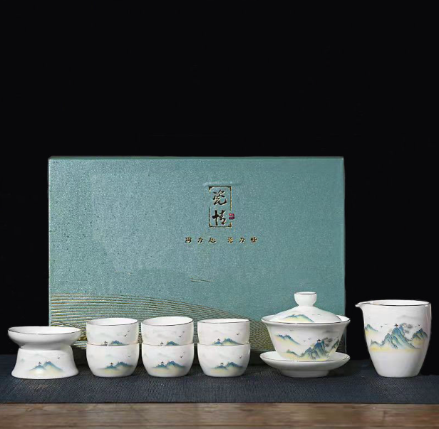 熱賣功夫茶具(羊脂玉直口杯江山)