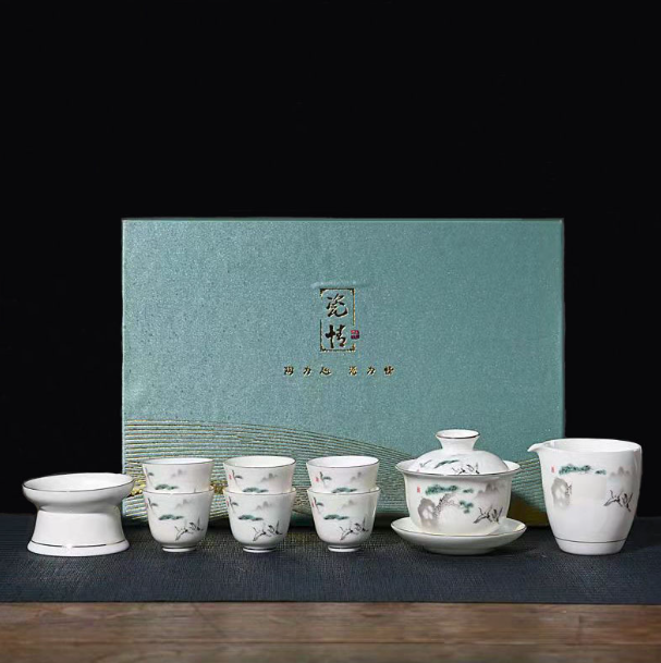 熱賣功夫茶具(羊脂玉直口杯雲鶴)