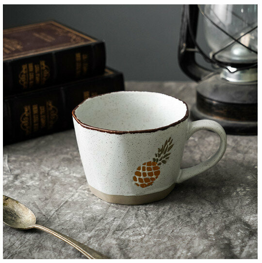 Hot Selling Hand Painted Mug Stoneware Coffee Cup [Pineapple Coffee Cup-Single Cup] (Capacity 301-400ml)