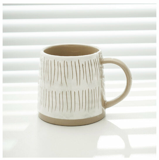 Hot selling stoneware coffee cup mug [striped clay cup, single cup] (capacity 401-500ml)