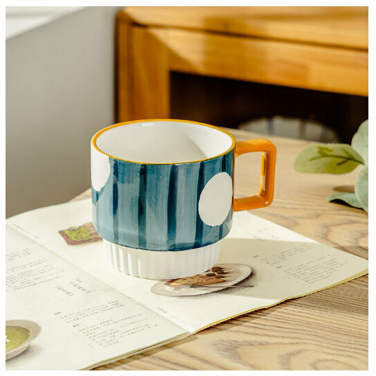 Hot Selling Hand-painted Mug Ceramic Cup [Stacked Water Cup-Single Cup] (Capacity 301-400ml)