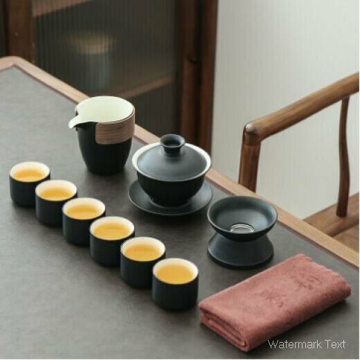 熱賣黑陶功夫茶具套裝（10頭蓋碗-禮盒）