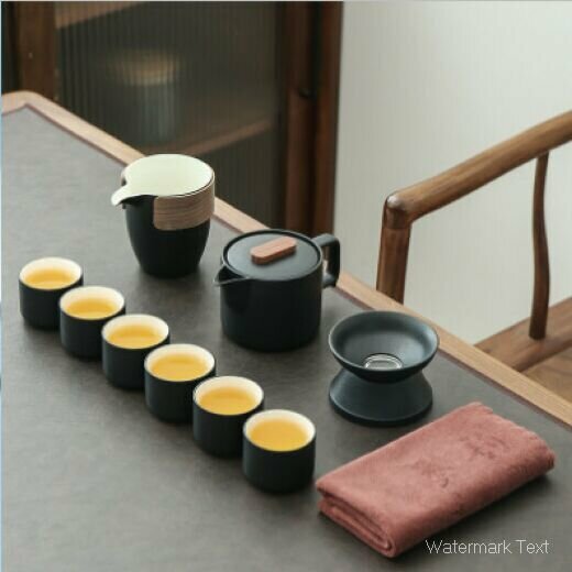 熱賣黑陶功夫茶具套裝（10頭手執壺-禮盒）