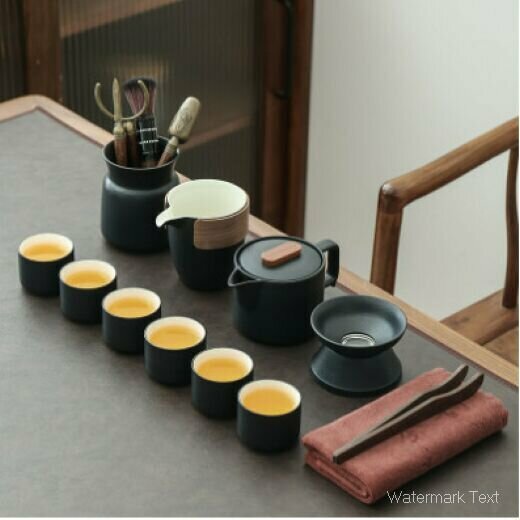 熱賣黑陶功夫茶具套裝（11頭手執壺-禮盒）