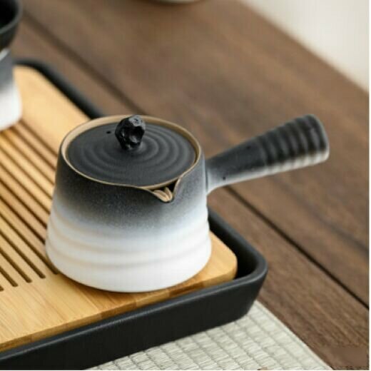 Hot Selling Sancai Gaiwan Kungfu Tea Set (Wave Wave Side Handle Kettle)