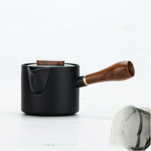 Hot Selling Sancai Gaiwan Kungfu Tea Set (Black Pottery Side Handle Pot)